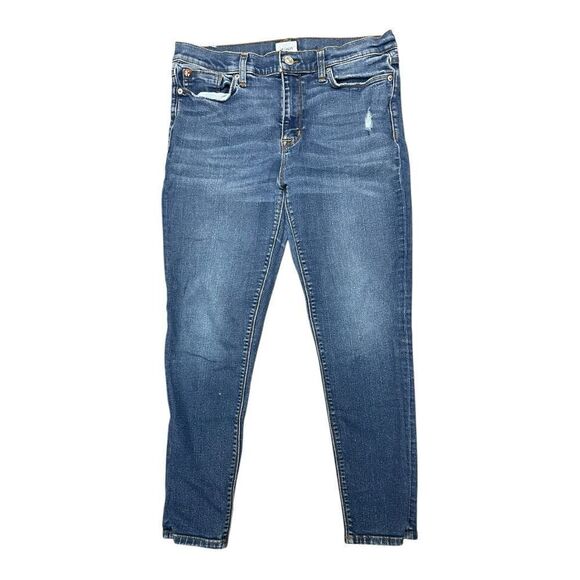 Hudson Natalie Super Skinny Jeans Size 32 Distressed Ankle Stretch Worn In - Picture 1 of 7